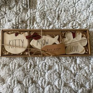 Rae Dunn Ceramic cat Ornaments Set